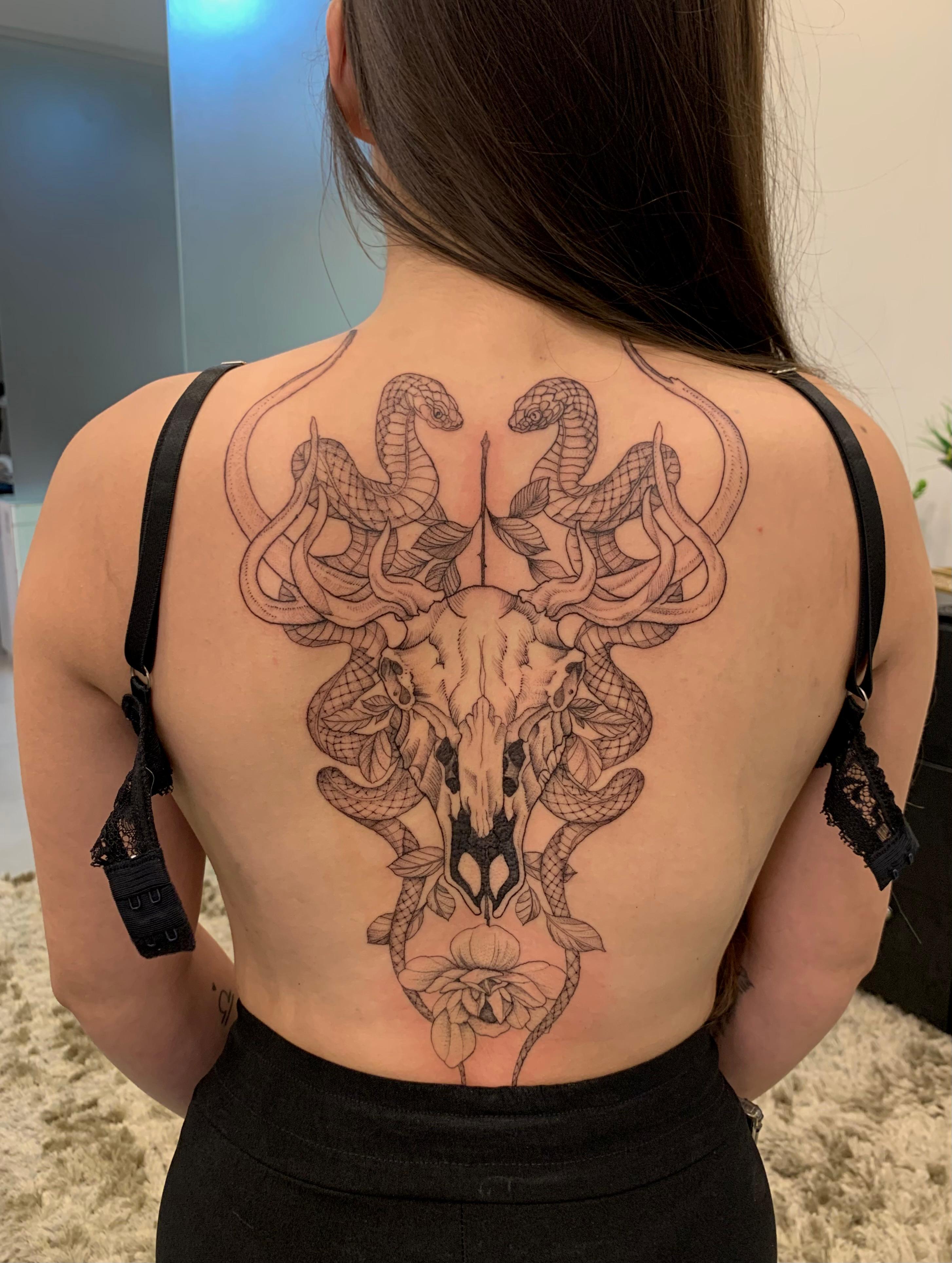 Tatuagem da morte montada a cavalo